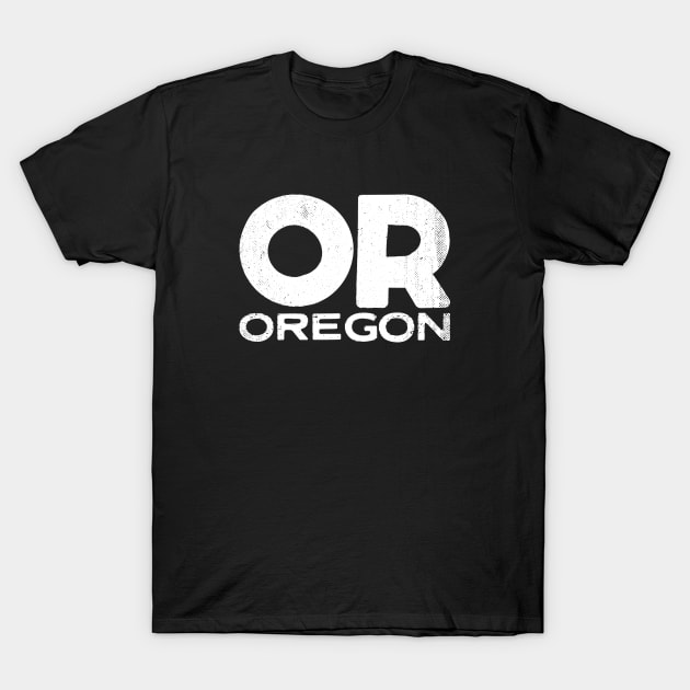 OR Oregon Vintage State Typography T-Shirt by Commykaze